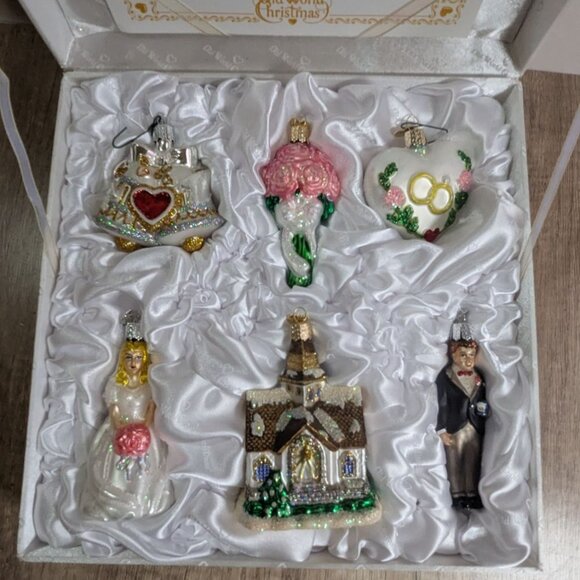 Old World Christmas Wedding Celebrations Glass Ornament Set - Picture 2 of 9